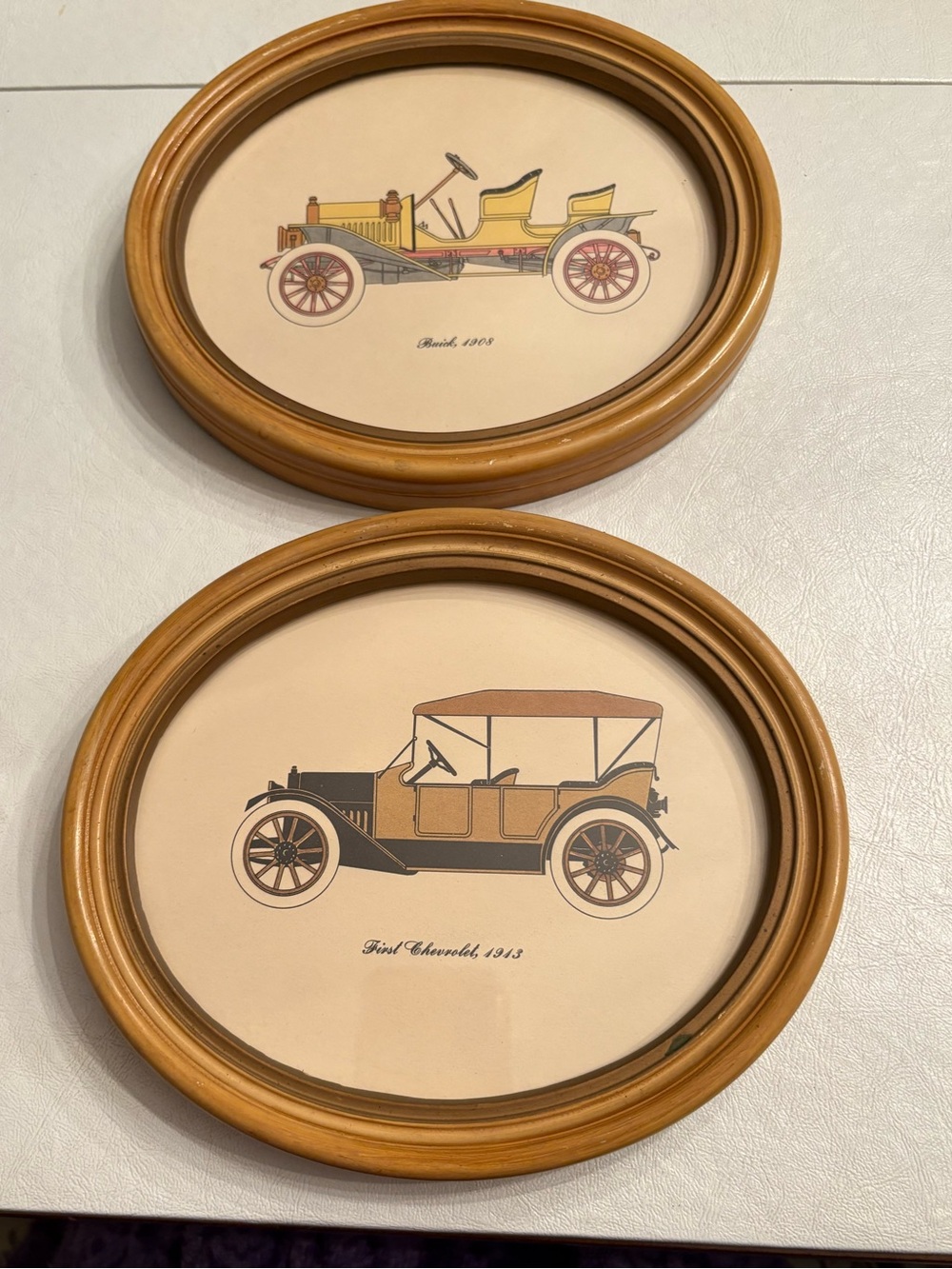 Vintage Car Wall Art Set - Beige and Brown -